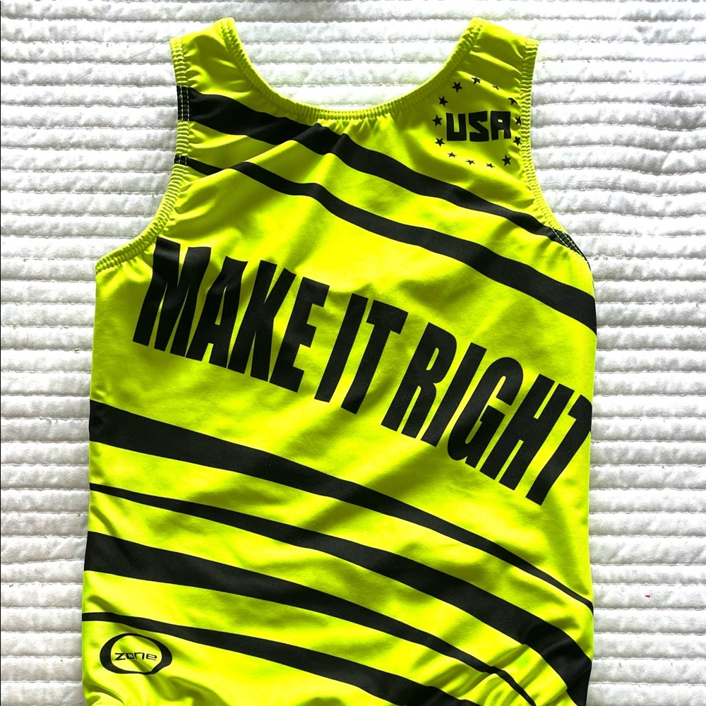 Ozone yellow and black leotard Make it Right in sz Youth Large